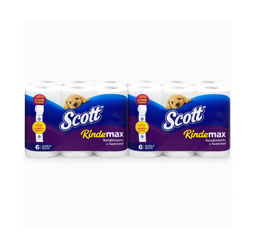 Papel Higiénico Scott Rindemax Manga de 8 Pack - 6 x 22 mts.