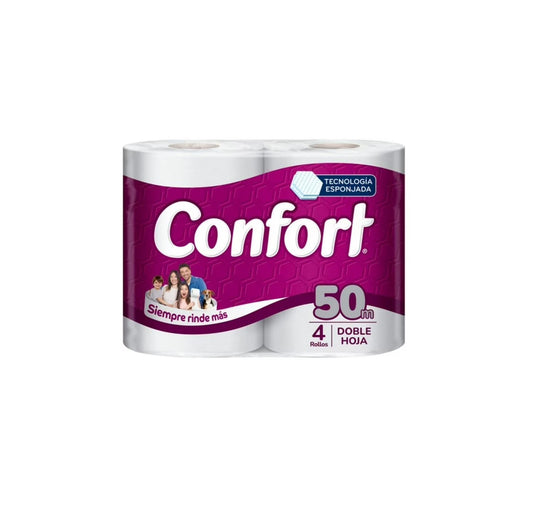 Papel Higiénico Confort 50 mts - 4 x 50 mts.