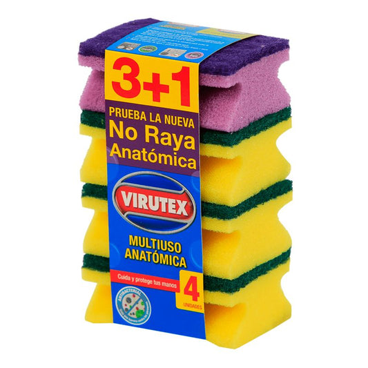 Esponja Acanalada Multiuso Virutex - 4 un.