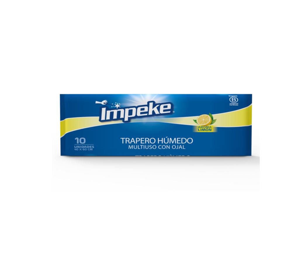Traperos Húmedos Desechables Impeke Aroma a Limón - 10 un.