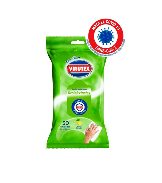 Toallas Desinfectantes Multiuso Virutex - 50 un.
