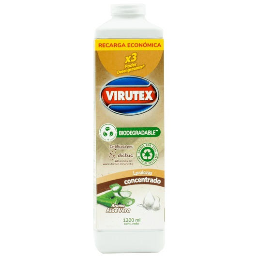 Lavaloza Higienizante Virutex Aloe Vera Recarga - 1200 ml.