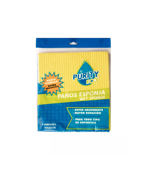 Paño Esponja Purity Eco - 3 un.