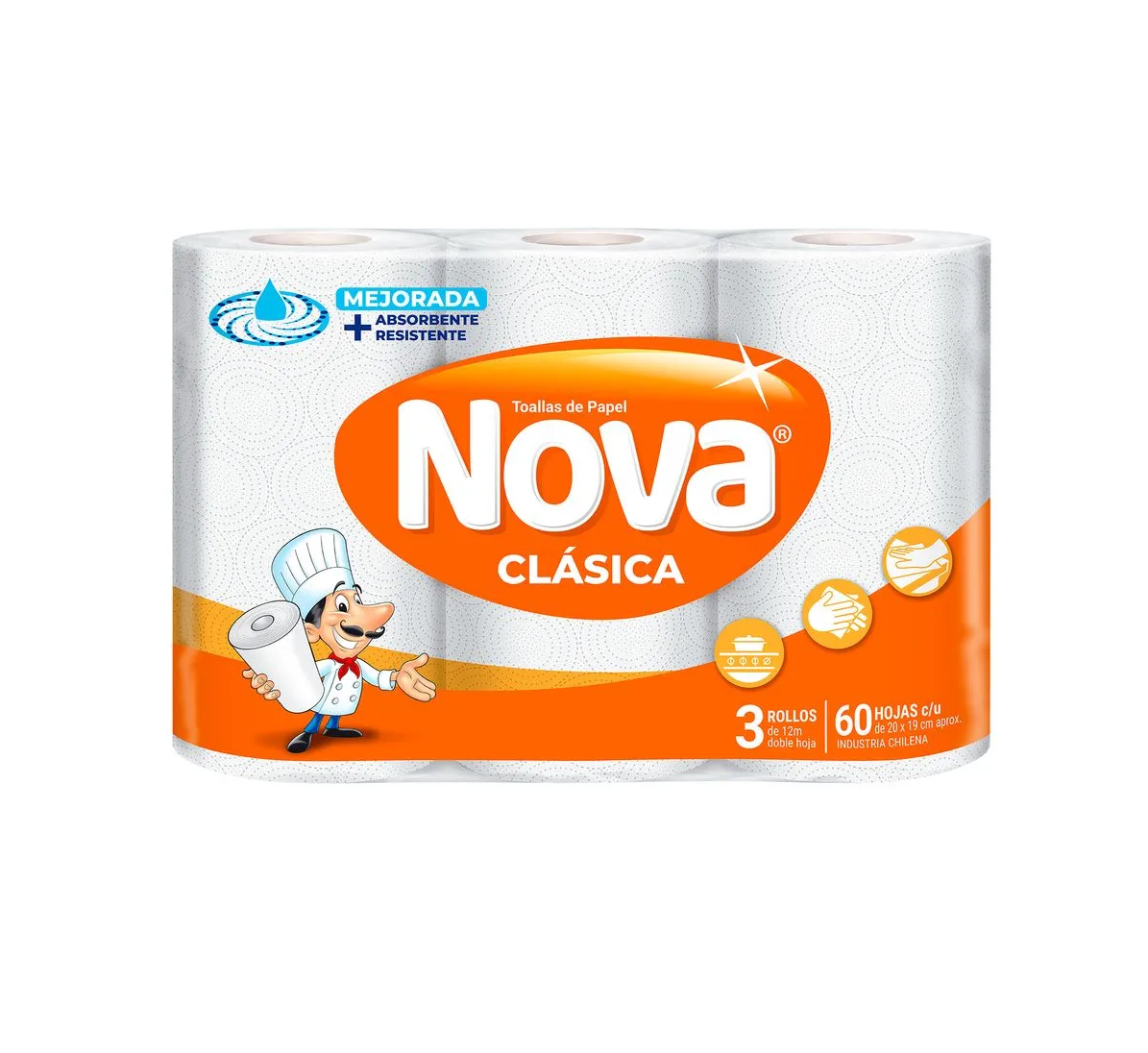 Toalla de Papel Nova Clásica 12 m - 3 un.